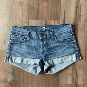7 For All Mankind Rolled Denim Shorts